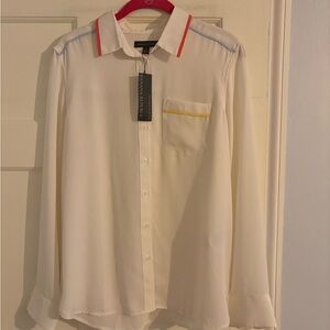 NWT Banana Republic Dillon Shirt with Pink, Blue and Yellow Trim